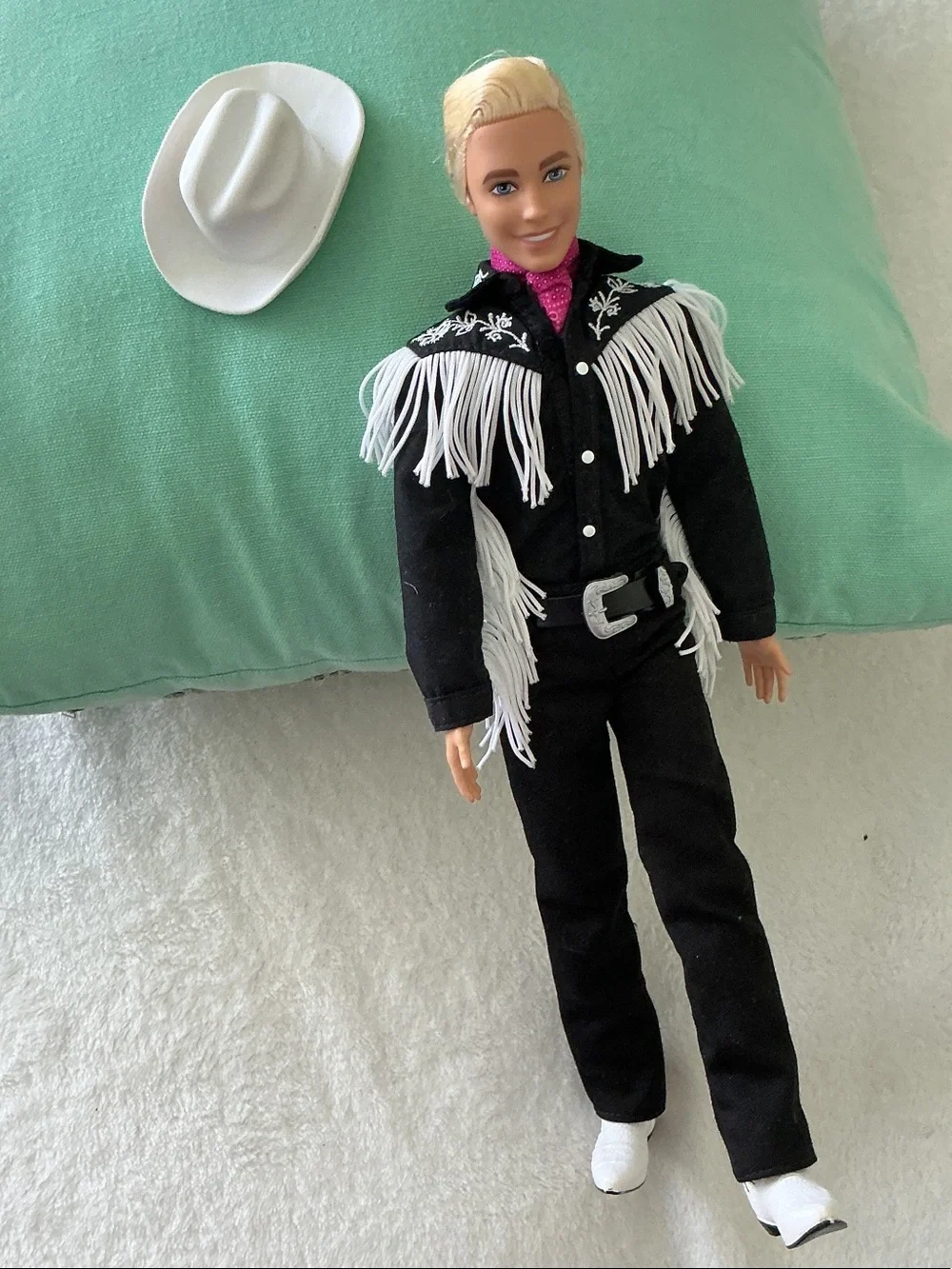 Barbie The Movie - Ken Doll in Black with White Western Outfit (HRF30)